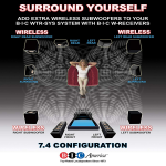 BIC America Wireless Transmitter/Receiver Kit for Subwoofers and Powered Speakers